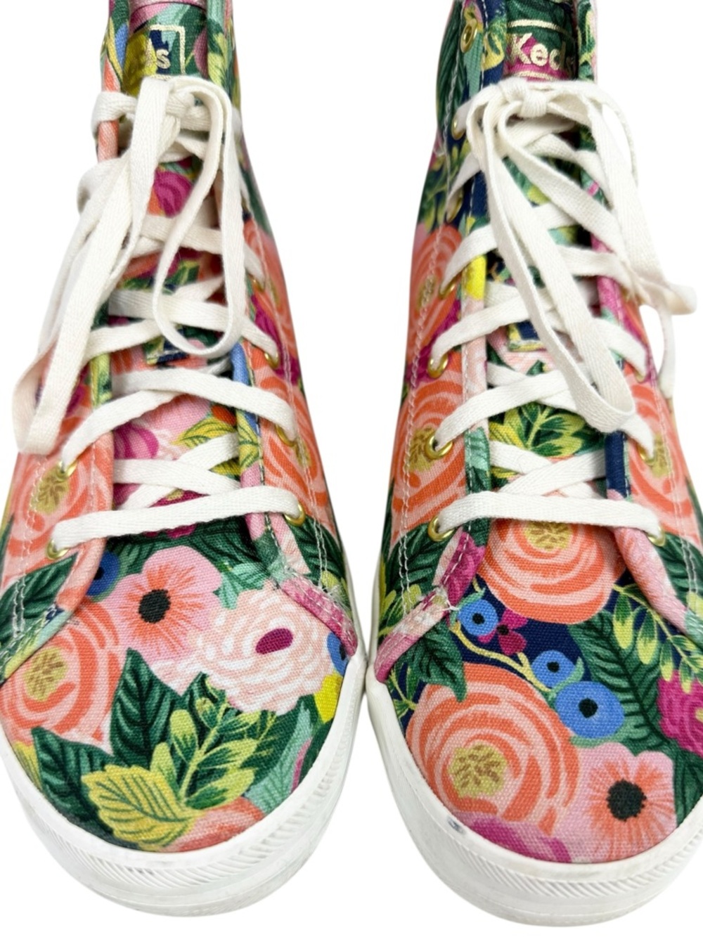 Keds X Rifle Paper Co. Kickstart Hi Juliet Sneaker High Top Floral Size 8.5 - Picture 11 of 12